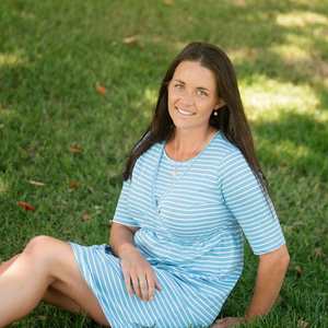 Organic Cotton Turquoise Blue Maternity Dress