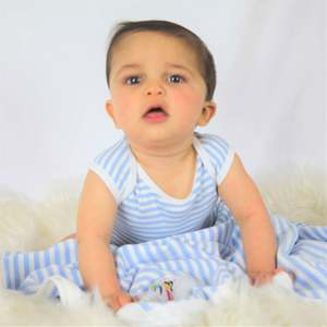 Clearance: Organic Cotton Swaddle Blanket - Blue and White Stripes