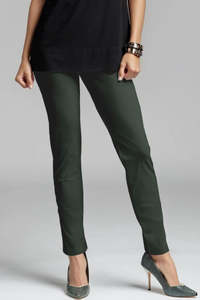 Paula Ryan Essentials: PAULA RYAN ESSENTIALS Waisted Cigarette Pant - Microjersey Khaki