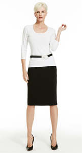 Skirts: PAULA RYAN ESSENTIALS Long Fitted Skirt - Roma