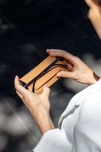 Accessories 1: Fox and Leo glasses case - Tan