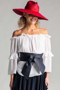 Accessories 1: PAULA RYAN Soft Leather Wrap Belt - Navy