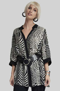 Accessories 1: PAULA RYAN O Ring Leather Belt - Black/Nickel