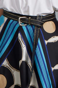 Accessories 1: PAULA RYAN Skinny Studs Belt - Black/Light Gold