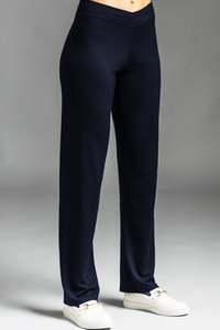PAULA RYAN ESSENTIALS Narrow Leg Waistband Pant - Merino Navy