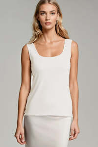 Micromodal 1: PAULA RYAN Slim Fit Singlet Micromodal - Oyster