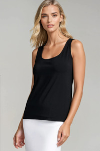 New Arrivals: PAULA RYAN Easy Fit Singlet - Eco Vero Black