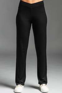 Merino Pants: PAULA RYAN ESSENTIALS Narrow Leg Waistband Pant - Merino