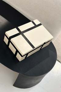 Home Decor: Pela Resin Box - Cream & Black