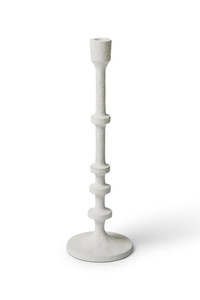 Home Decor: White Watsoner Candleholder - Medium Matt White
