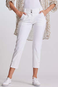 Outlet: PAULA RYAN Panelled Crop Jean - White