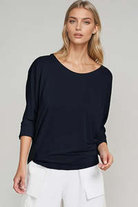 Paula Ryan Black Friday Sale: PAULA RYAN Batwing Top Modal Soft - Navy