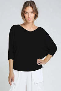 Products: PAULA RYAN Batwing Top Eco Vero - Black