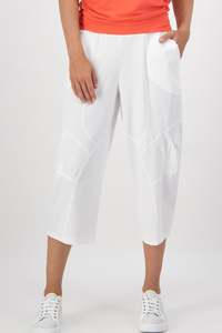 Pants: PAULA RYAN Osaka Pant - Microjersey White