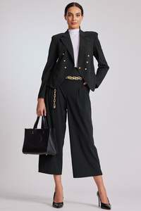 PAULA RYAN High Waist Corset Pant - Black