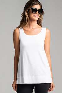 PAULA RYAN ESSENTIALS Loose Fit Singlet - Micromodal White