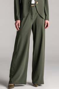 PAULA RYAN Wide Leg Pant - Khaki