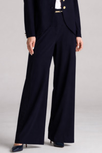 Pants: PAULA RYAN Wide Leg Pant - Navy