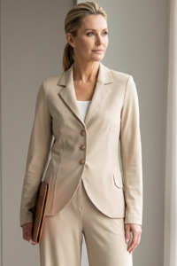 PAULA RYAN Classic Waisted Jacket - Warm Sand