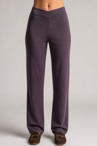 PAULA RYAN Straight Leg Lounge Pant - Merino Cocoa Plum