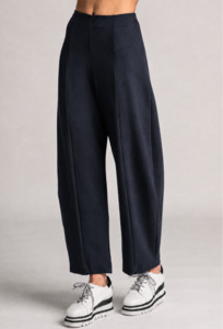 PAULA RYAN Side Zip Barrel Pant - Navy Roma
