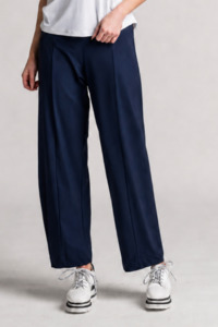 PAULA RYAN Side Zip Barrel Pant - Navy Microjersey