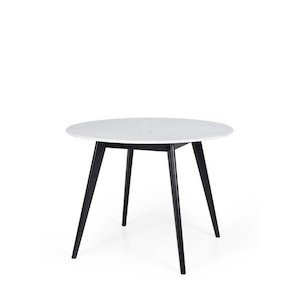 Radius Dining Table - Marble 1m Dia - Black