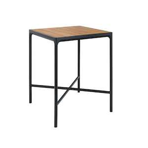 The Danish Collection: Four Outdoor Bar Leaner 900sq - Bamboo Top - Black Frame