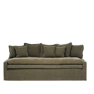 Lounge: Cloud 3 Seater Slipcover Sofa or Daybed - Khaki