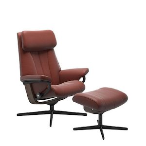 Stressless: Stressless® Paul Leather Recliner - Cross Base (Paloma Dark Henna)