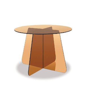 Cosmos Side Table - Brown/Orange Glass