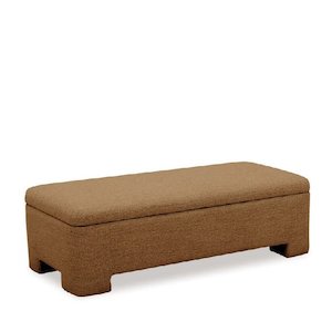 Bobbi Ottoman with Storage - Bronze boucle