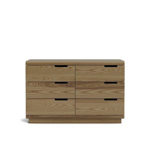 The Karamea Collection: Karamea Lowboy 6 Drawer - With Cut Out (Ash)