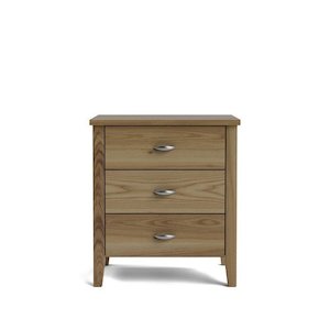 The Ivydale Collection: Ivydale Bedside 3 Drawer Wide - Ash