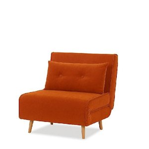 Lounge: Haru 1 Seater Sofa Bed - Mohair Orange or Mustard
