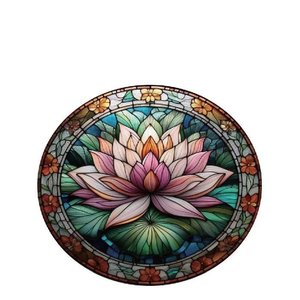 Lotus Flower Stained - Glass Hanger 300dia