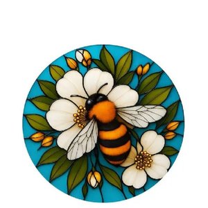 Bee Stained Glass Hanger 115dia