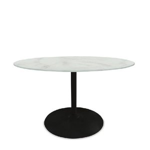 Tarifa Dining Table 1100dia - White Marble effect
