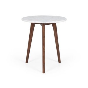 Occasional: Radius Side Table - Marble - Walnut
