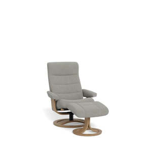 La-Z-Boy Tampa Oak Swivel Recliner + Footstool in Fabric