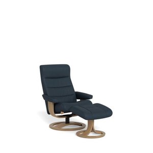 La-Z-Boy Tampa Oak Swivel Recliner + Footstool in Essenza Leather