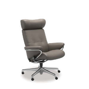Stressless Berlin Leather Home Office Chair - Adjustable Headrest (Velaro)