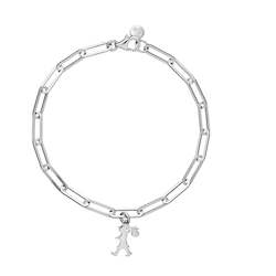 Bracelets: Runaway Girl Charm Bracelet with Bow Charm Addition
