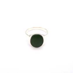 Rings: Gents Simple Oval Greenstone Ring