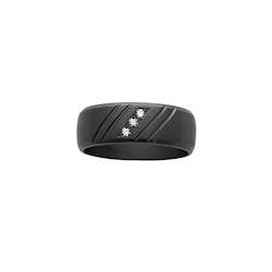 Rings: ZiRO Black Zirconium and Diamond Band