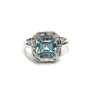 Custom Jewellery: Aquamarine & Lab Grown Diamond Dress Ring