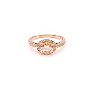 Sale: Oval Morganite and Diamond Ring