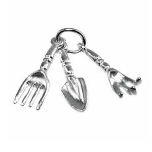 Charms: Silver Garden Tools Charm