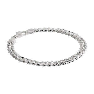 Bracelets: Cuban Men's Silver Chain Bracelet