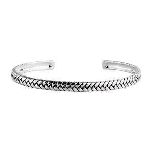 Bracelets: Tessera Men's Silver Cuff Bangle